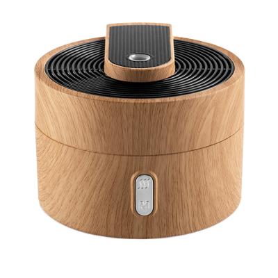 China Car Aromatherapy Essential Oil Air Humidifier Portable Ultrasonic Led Aroma Diffuser Wooden Grain for sale