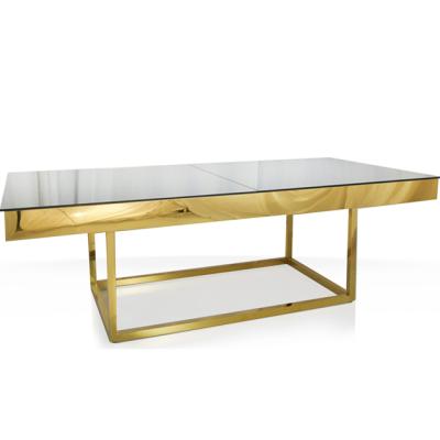 China Modern Mirrored Glass Top Dining Table Dining Room Furniture for sale