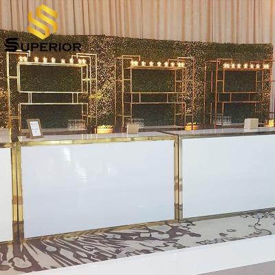 China Modern Modern Stainless Steel Rectangle Nightclub Bar Counter Table For Reception for sale