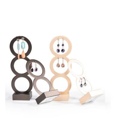 China Guorui Fashion Customize Jewelry Display Stand Wooden Jewelry Display Set Round Shape See detailed page below for sale