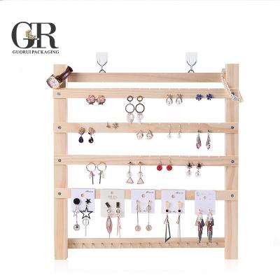 China Guorui Solid Wood Jewelry Frame Earrings Earrings Jewelry Display Rack Necklace Shelf Jewelry Props See Detailed Page Below for sale