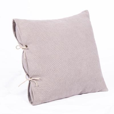 China Viable Decor 100% Canvas Christmas Tile Cushion Covers With Rope Embellish Pillow Case 18 x 18 for sale