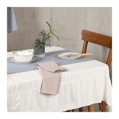 China Farmhouse Cotton Striped Decoration Christmas Table Runners And Place Mats 100% Resonant Rug Set For Wedding for sale