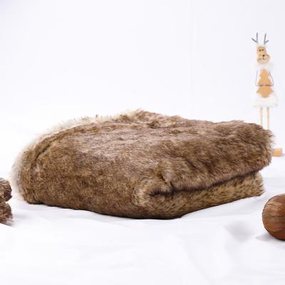 China Anti-pilling Wholesale OEKO-TEX Certificate Custom Faux Fur Fluffy Heated Blanket Throw Covers For Home Decor for sale