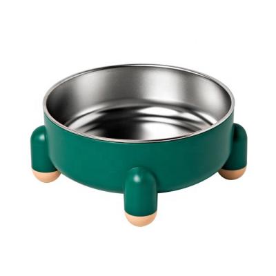 China Sustainable Dog Cat Bowl Pet Bowl Stainless Steel Cat Food Water Bowl With Non-slip Rubber Base for sale