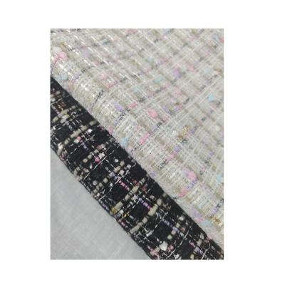 China Soft Sell Woven China Tweed Fabric 100% Roll Women's Tweed Skirt Comfort Fabric for sale