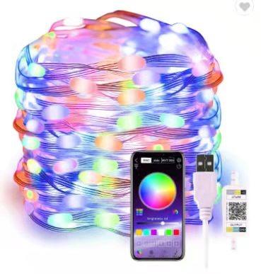 China String Light High Brightness Christmas Waterproof RGB Changing PVC Coated String Lights For Decoration for sale