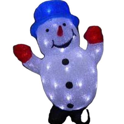 China 48Led Acrylic Snowman Pattern Acrylic Light With Adapter For Outdoor Patio Garden Decoration for sale