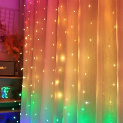 China LED CURTAIN LIGHT Rainbow Curtain Lights Waterproof Icicle Lights 8 Modes Twinkle Lights for Christmas Party Room Decoration for sale