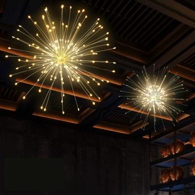 China Firework String Light Waterproof Starburst LED Fireworks Copper String Lights Decoration Wedding Battery Operated Christmas for sale