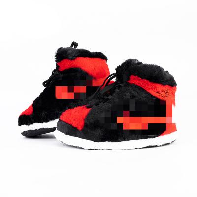 China Dropshipping sneaker home indoor slipper aj yeezy custom made Anti-slippery Jordan Slipper Cozy Plush Stuffed anti slip à venda