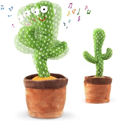 China Cute Plush Songs Stuffed Flowerpot Twisting Talking Dancing Cactus Doll Singing Music Cactus Plush Toy en venta