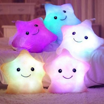 Китай Plush Sofe Stuffed Toys Creative Luminous Pillow Stars Plush Toy Glowing Led Light Colorful Cushion Birthday Gifts For Kids Children Girls продается