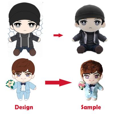 Cina Plush Sofe Stuffed Toy New Fashion Lovely Stand Up Custom Korean Doll Kpop Plush Doll Star Doll Custom Small Plush Dolls in vendita