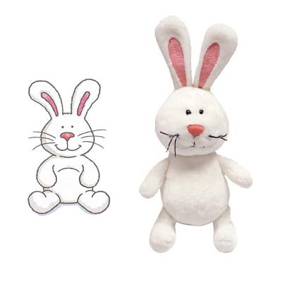 China Anime Manufacturer OEM Soft Cute White Long Eared Rabbit Stuffed Animals Plush Toy zu verkaufen