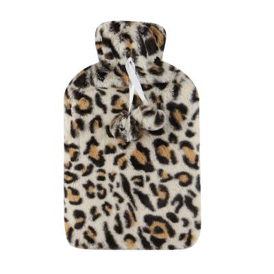 중국 Lovely Soft Plush Corduroy Leopard Rubber Warm Water Bottle Cover For Family 판매용