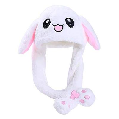 Κίνα HZM-18140 Korea Bunny Air Pumping Moving Ears Cute Hat COMMON Soft Anime Stuffed Plush Toy Making Funny Rabbit Hat προς πώληση