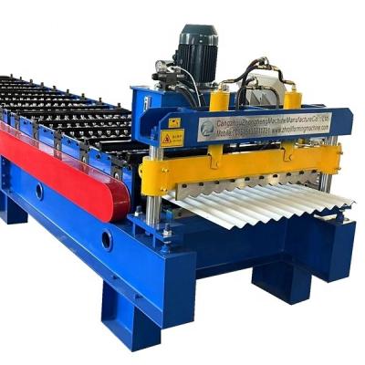 China Construction 0.32mm Thickness Aluminum Sheet Zinc Plating Corrugating Sheet Forming Machine for sale