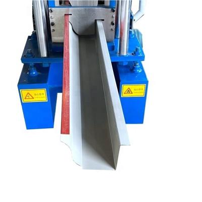 China Hotels System Station Tile Rolling Roof Rain Square Hydraulic Cut Gutter Making Machine With 4 Ton Manual Decoiler for sale