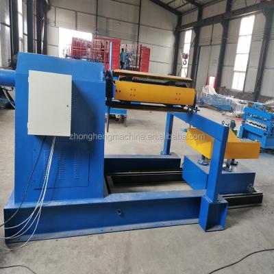 China Building Material Shops 15 Ton Capacity Hydraulic Decoiler With Coilcar for sale