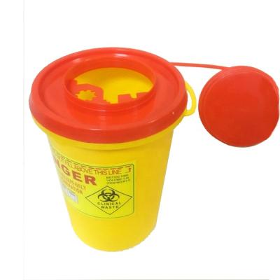 China PP Sharp Disposal Bin 1.5L Medical Biohazard Safety Needle Box Waste Bin for sale