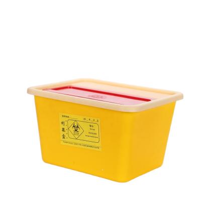 China PP Spill Open Sharp Lid 5L Disposable Syringe Needle Box Container Square Medical Waste Safety Box for sale