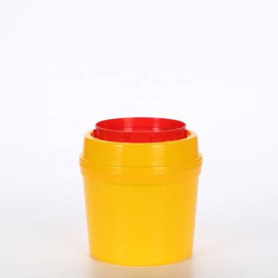 China Disposable 1L PP Sharp Container Round Syringe Needle Box Medical Waste Safety Box for sale