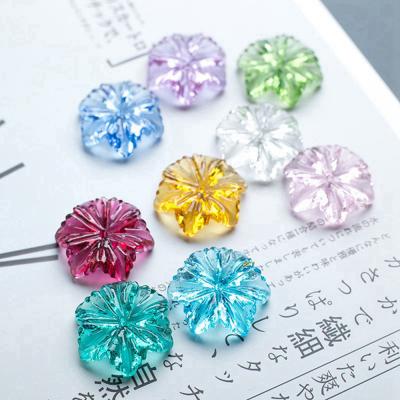 China Beads for Jewelry Making DIY Crafts 24mm Big Flower Shape Lampwork Crystal Glass Loose Crafts Beads for DIY Necklace Jewelry Making Findings for sale