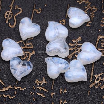 China Beads For Jewelry Making DIY Crafts 18x15mm Twisted Heart Shape Lampwork Loose Glass Beads For DIY Crafts Jewelry Making Findings for sale