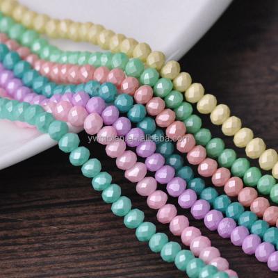 China Beads For Jewelry Making DIY Beads Matte Coated Crystal Glass 6x4mm 8x6mm Rondelle Faceted Loose Spacer Beads For Jewelry Making DIY for sale