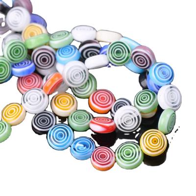 China Beads For Jewelry Making DIY Crafts Flat Round Shape Mixed Circles Pattern 8mm 10mm 12mm Millefiori Glass Loose Beads For DIY Crafts Jewelry Making Findings for sale