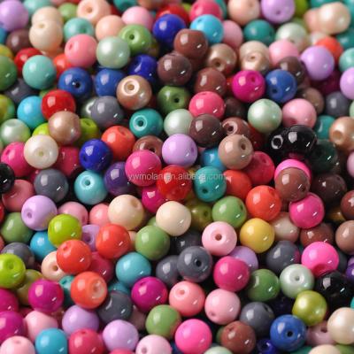 China Beads For Jewelry Making DIY Crafts Solid Color Coated Round 4mm 6mm 8mm Loose Spacer Opaque Glass Beads Lot For Jewelry Earring Bracelet Making DIY Crafts for sale