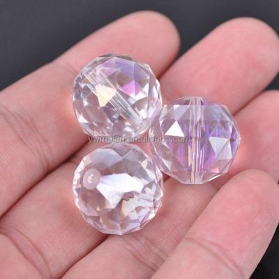 China Beads For Jewelry Making DIY Crafts 20mm Coloful Faceted Round Plated Crystal Glass Loose Beads For Jewelry Making DIY Crafts Findings for sale