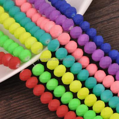 China Beads For Jewelry Making DIY Crafts Rubber Style Painted Opaque Glass 3mm 4mm 6mm 8mm 10mm 12mm Rondelle Faceted Loose Spacer Beads For Jewelry Making DIY Crafts for sale