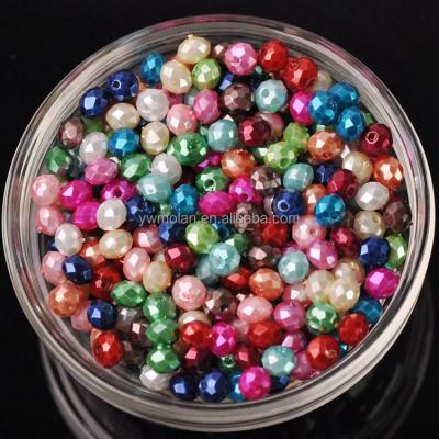 China Beads For Jewelry Making DIY Coated Opaque Glass Beading Crafts 6x4mm 8x6mm Rondelle Faceted Loose Spacer Beads For Jewelry Making DIY for sale