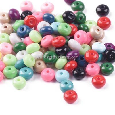 China Beads For Jewelry Making DIY Crafts Solid Color 6x4mm Glass Coated Opaque Rondelle Smooth Round Loose Spacer Beads For Jewelry Making DIY Crafts for sale