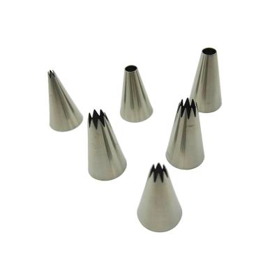 China Viable High Quality 6pcs Fine Polished Stainless Steel Cake Decorating Seamless Spout Set For Decorating Baking Tools for sale