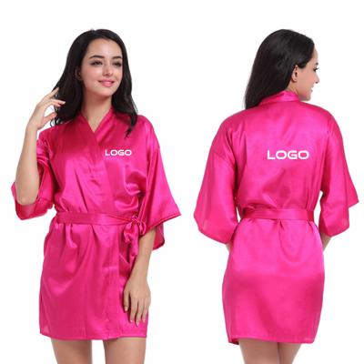 China Custom Design QUICK DRY Sleepwear New Fashion College Student Women Bride Party Satin Long Robe Women for sale