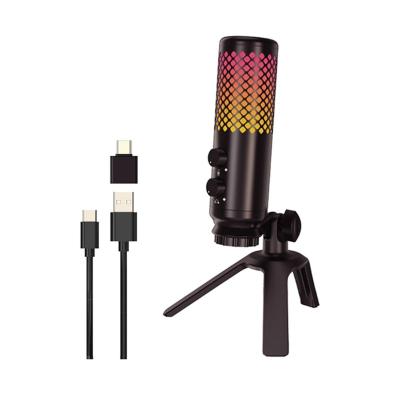 China Handheld Microphone OEM Fashion Style High Quality Microphone Recording RGB Microphone for sale