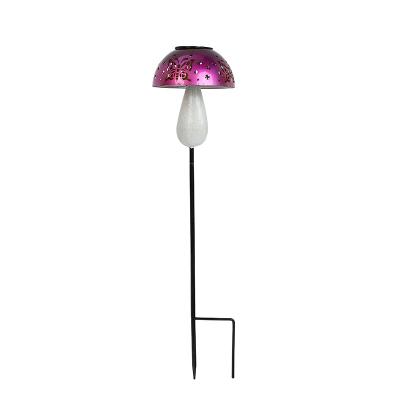 China Waterproof Yard Garden Landscape Garden Factory Direct Selling Mushroom Shape Metal Solar Light Stake for sale