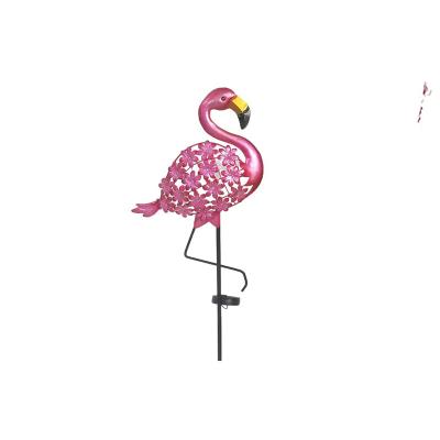 China High Quality Garden Metal Flamingo Solar Garden Stakes Ornaments For Yard Pathway Sidewalk Lawn for sale