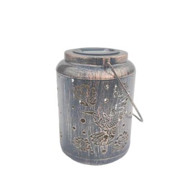 China Garden Metal Waterproof Flower Outdoor Hanging Solar Lantern for Terrace Garden Yard Walkway Table Top Decorate for sale