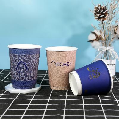 China Single and Double Wall Full Printing Biodegradable Paper Cup Coffee Mug Hot Stamp Printing for sale