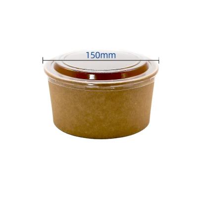 China Recycled Materials Good Quality Kraft Disposable Round Bowl With Lid for sale