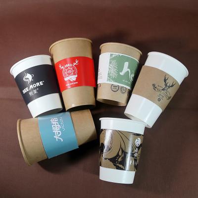 China Custom Printed Disposable Logo Coffee Cup Disposable Paper Sleeves for sale