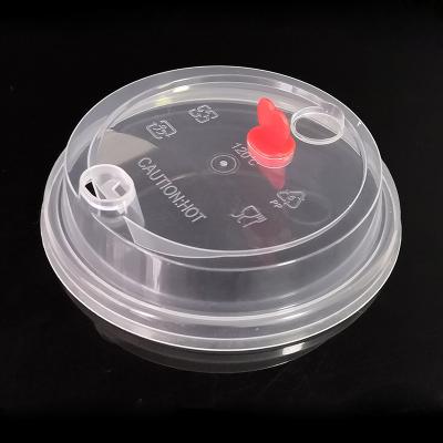 China Non Puddle Plastic PP Lid Cup Cover For Coffee Cups Disposable Transparent Paper Lid for sale