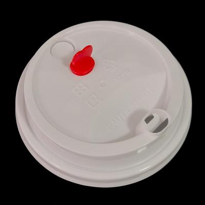 China Non Spill Plastic PP Lid Cover Cap With Stopper For Disposable Plastic Cup Or Paper Coffee Cups for sale