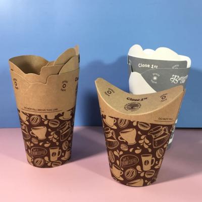 China Disposable Biodegradable Compostable Custom Logo Printed PE PBS Liner French Fries Broil Butterfly Chips Paper Cup for sale