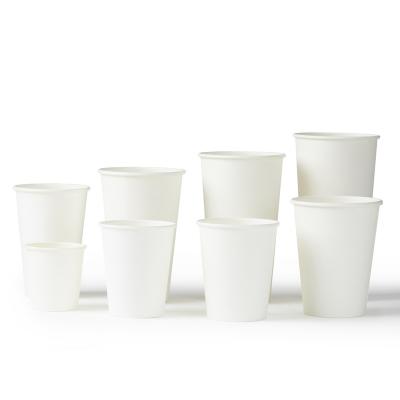 China 8oz 12oz White Paper Cups Inexpensive Regular Disposable Coffee Paper Cups Are Used Outdoors At Home for sale