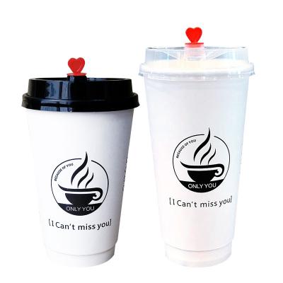 China Biodegradable Hollow Paper Cups for Coffee Double Wall Coffee Paper Cups for Hot Milk Coffee and Tea for sale